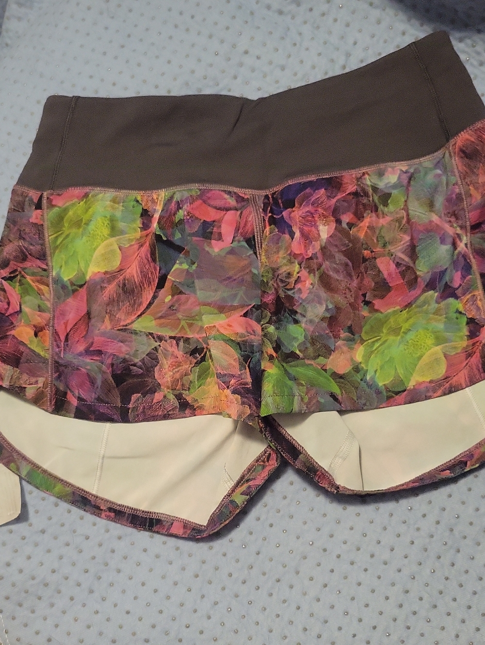 lululemon athletica Multicolor Floral Athletic Shorts with Dark Waistband